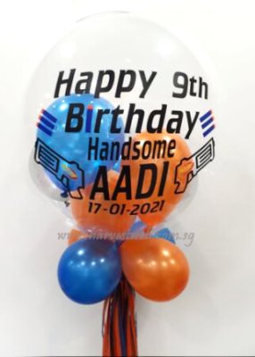 Personalised Nerf Gun Theme Bubble Balloon Singapore