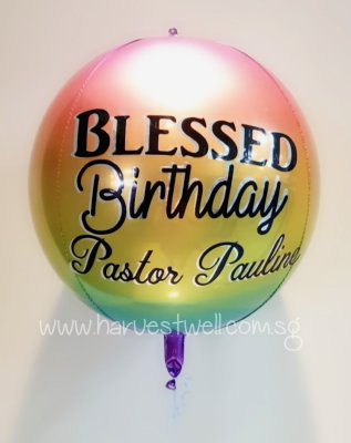 Customised Birthday Ombre Rainbow Orbz Balloon Singapore