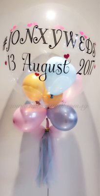 Customised Custom Hashtag Bubble Balloon Singapore