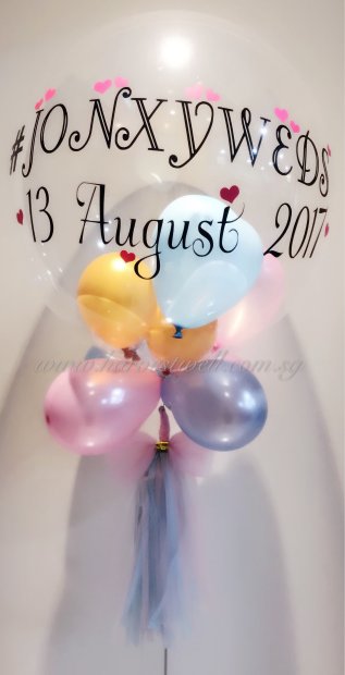 Customised Custom Hashtag Bubble Balloon Singapore