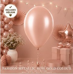 Metallic Rose Gold Helium Latex Balloon