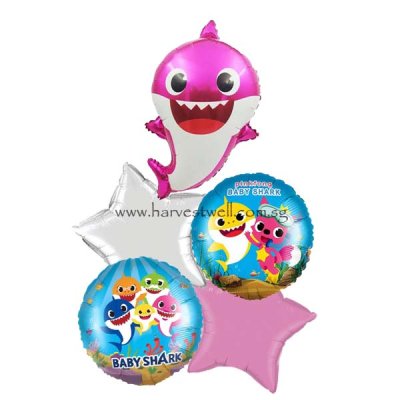 Baby Shark Pink Balloon Bouquet Singapore