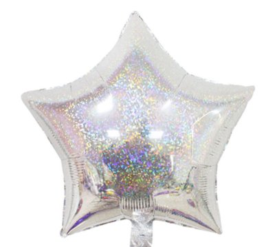 Holographic Silver Star Shape Mylar Balloon Singapore