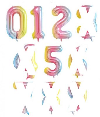 Megaloon Number Pastel Ombre Foil Balloon Singapore