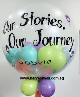 Custom Jumbo Gumball Text Helium Latex Balloon Singapore