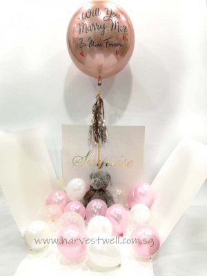Customize Surprise Balloon Gift Box with MarryMe ORBZ Balloon Singapore