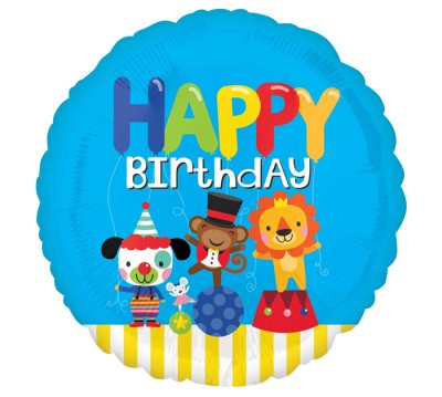 Happy Birthday Circus Fun Mylar Balloon Singapore