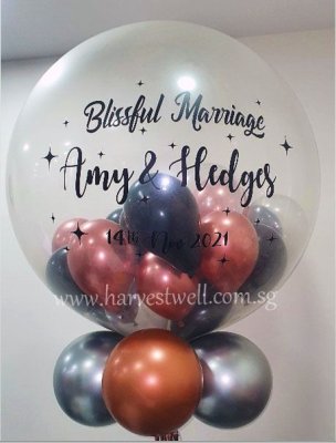 Clear Jumbo Helium Latex Customised Balloon Singapore