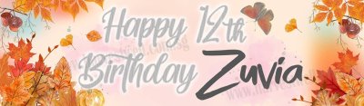 Seasonal Theme Autumn Birthday Customized Banner Singapore