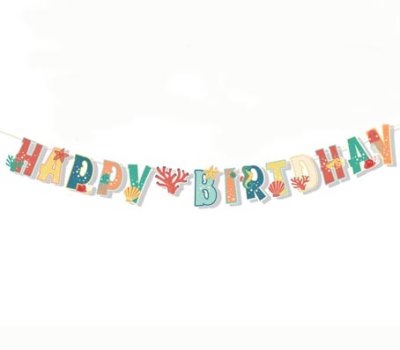 Happy Birthday Water World Sea Creatures Jointed Banner Singapore