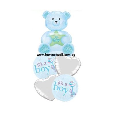 It's A Boy Love Bear Balloon Package Singapore