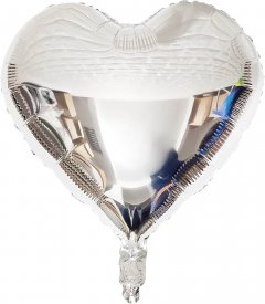 Silver Heart Shape Mylar Balloon