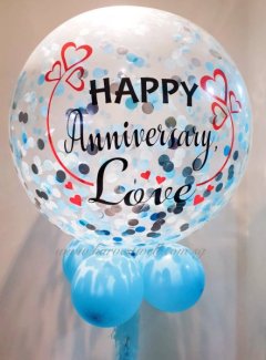 Personalized Jumbo Happy Anniversary Hearts Helium Latex Balloon
