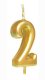 Gold Number 2 Birthday Candle
