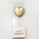 Diamond Heart Metallic Gold Candle