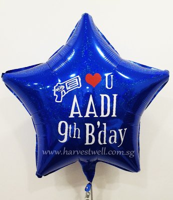 Blue Holo Star Customized Balloon Singapore