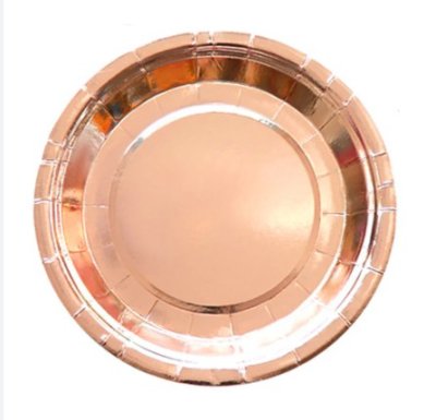 Solid Rose Gold 7inches Dessert Paper Plate 25pcs Singapore