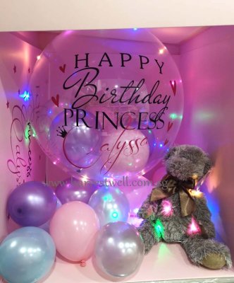 Customize Surprise Balloon Gift Box with Princess Bubble Balloon Singapore