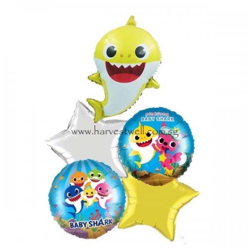 Baby Shark Yellow Balloon Bouquet