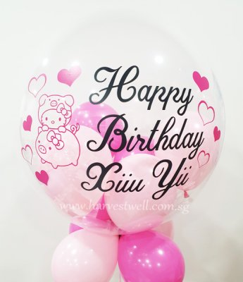 Personalised Hello Kitty Themed Bubble Balloon Singapore
