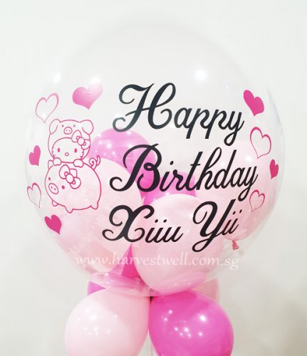 Personalised Hello Kitty Themed Bubble Balloon