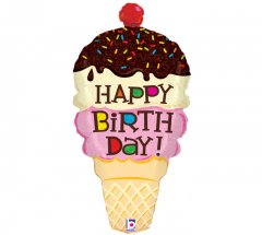 Tropical Birthday Ice Cream Super Shape Mylar Balloon