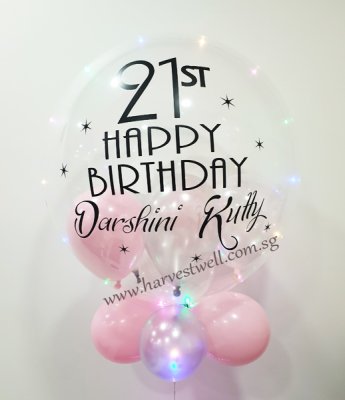 Customised 21st Birthday Bubble Balloon Singapore