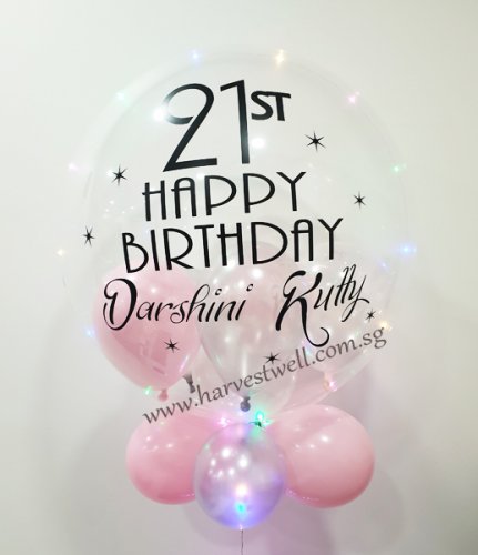 Customised 21st Birthday Bubble Balloon