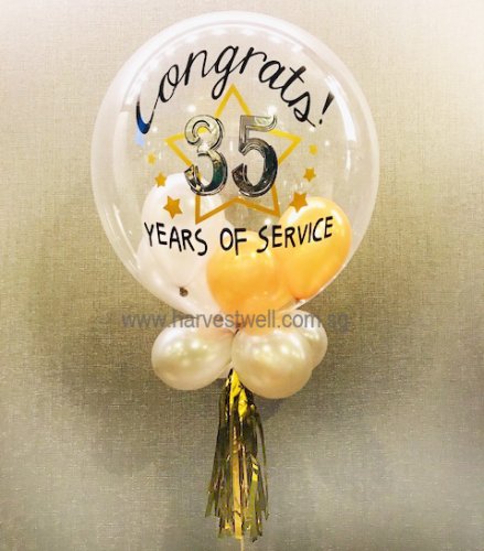 Customised Congrats on Service Award Bubble Balloon