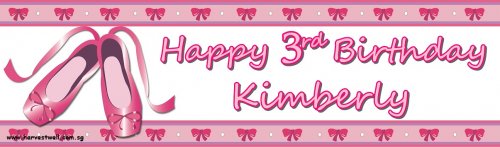 Ballet Girl Birthday Customized Banner