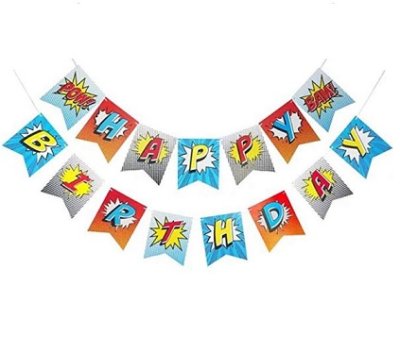 Super Hero Blast Birthday Jointed Banner Singapore