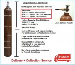 Large Helium Gas Tank Include Delivery and Collection
