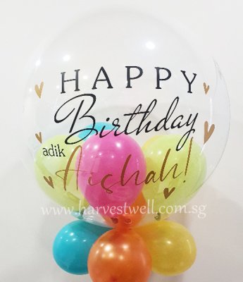 Customised Happy Birthday Lovely Bubble Balloon Singapore