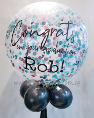 Congrats Grad Personalized Jumbo Helium Latex Balloon Singapore