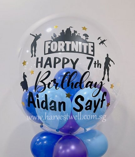 Personalised Fortnite Theme Bubble Balloon