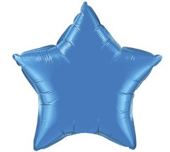 Sapphire Blue Star Shape Mylar Balloon