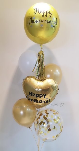 Personalised Orbz (Heart) Balloon Bouquet Singapore