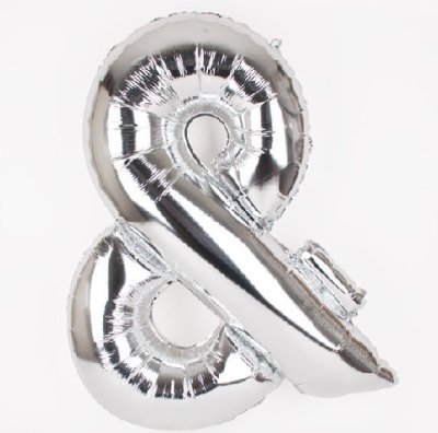 Megaloon Ampersand Silver Foil Balloon Singapore