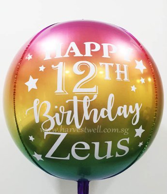 Birthday Age Customize ORBZ Balloon Singapore