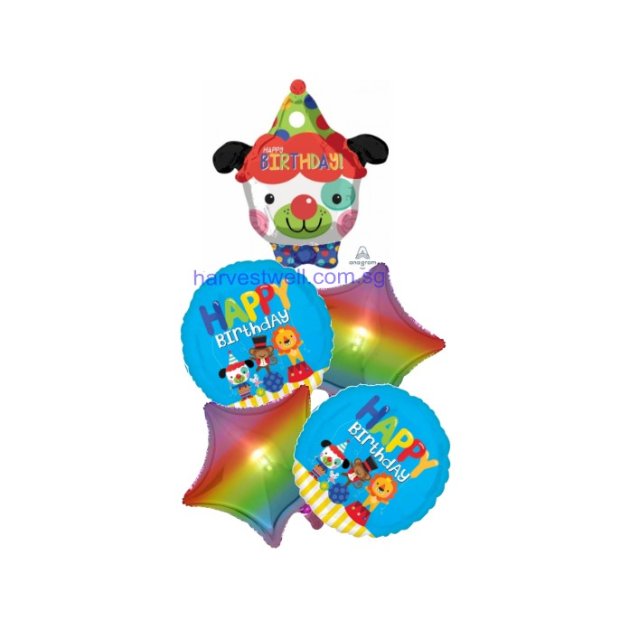 Dog Clown Animal Circus Birthday Balloon Bouquet Singapore
