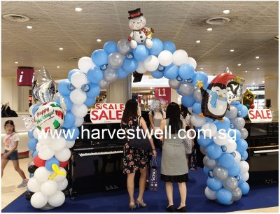 Snowman Christmas Theme Balloon Arch Singapore