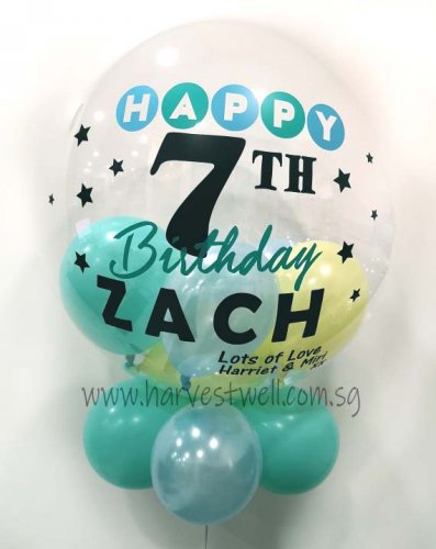 Customised Joyful Age Birthday Bubble Balloon