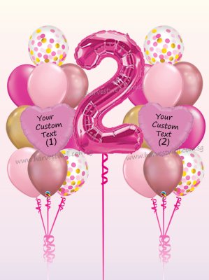 Personalised Pinkilicious Megaloon Balloon Bundle Set Singapore
