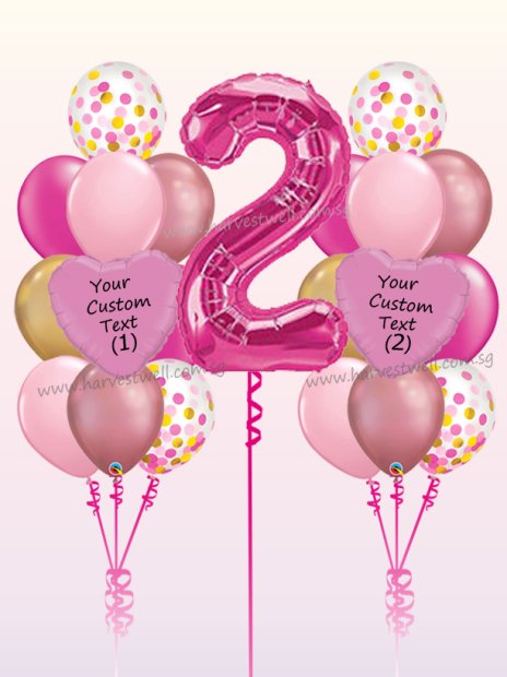 Personalised Pinkilicious Megaloon Balloon Bundle Set Singapore