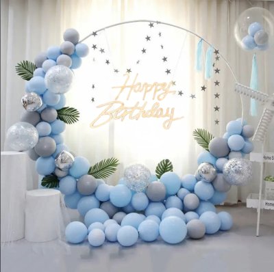 Pastel Blue Theme Styling Balloon Garland Setup Singapore
