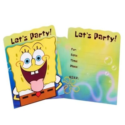 Spongebob Lets Party Invitation Card Singapore