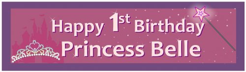 Birthday Princess Castle Customized Banner