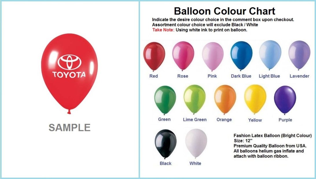 Customize 2 Side (diff) Print Latex Balloon 400 Singapore