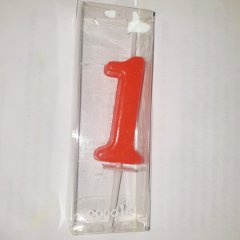 Red Number 1 Birthday Candle