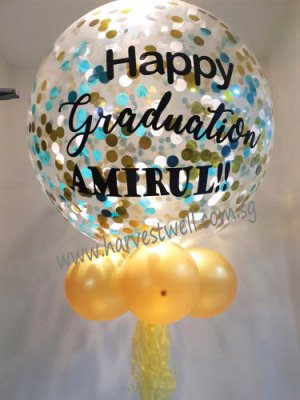 Personalized Jumbo Graduation Helium Latex Balloon Singapore